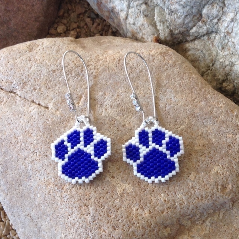 Navy Blue beaded Paws - Picture 2 of 5